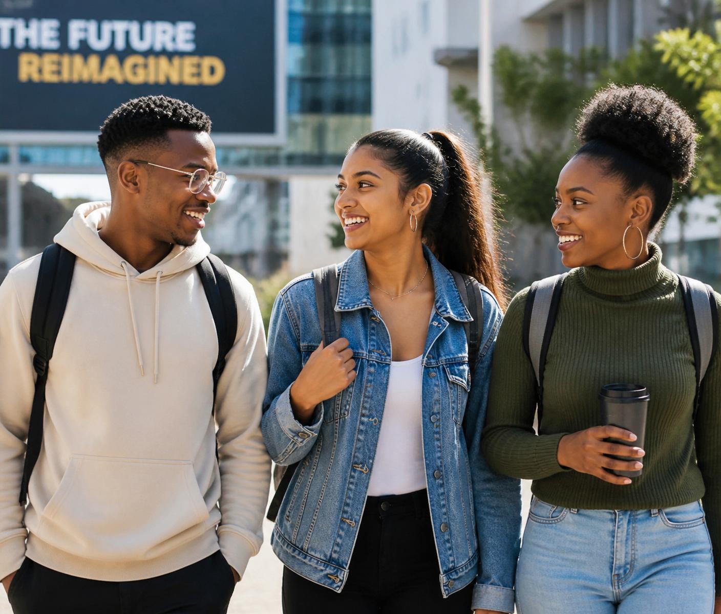 Diverse South African students on campus